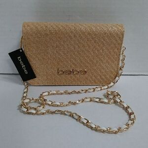 Bebe Sophia Straw & Gold Chain Crossbody *NWT*